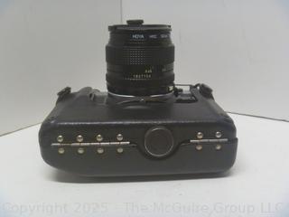 Canon AE-1 35mm Film Camera Setup, Auto Winder, Extra Lens, Leather Case and Accessories