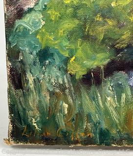 Unframed Oil on Canvas of House Signed by Artist Lilian Giffen (1872-1950). Damaged. 20" x 27"