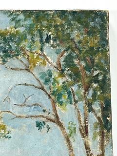 Unframed Oil on Canvas of House Signed by Artist Lilian Giffen (1872-1950). Damaged. 20" x 27"
