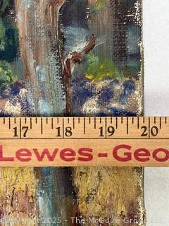 Unframed Oil on Canvas of House Signed by Artist Lilian Giffen (1872-1950). Damaged. 20" x 27"