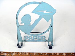 Art Deco "Newsie" Newspaper Stand and French Copper Mold Pan
