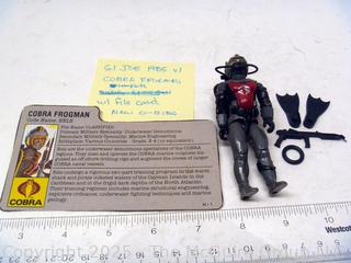 1985 GI Joe Action Figure Cobra Frogman V1 Complete with Card (NM) Toy