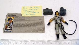 1986 GI Joe Action Figure Mainframe Incomplete with Full Card (NM) Toy