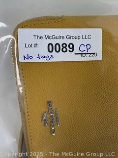 Yellow Leather Coach Wristlet