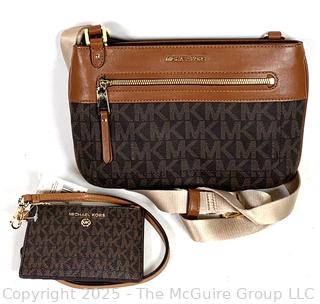 Two (2) Michael Kors Logo Jet Set Cross Body Bag & Wristlet, New with Tags