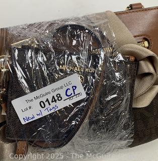 Two (2) Michael Kors Logo Jet Set Cross Body Bag & Wristlet, New with Tags