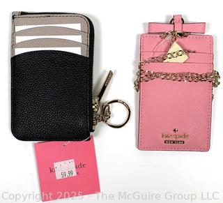 Two (2) Kate Spade Card Cases in Pink and Black, New with Tags