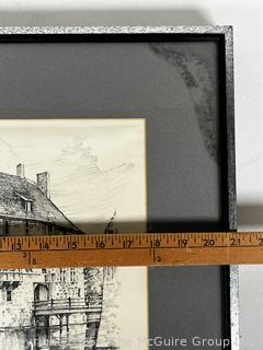 Framed Under Glass Lithograph of  Ludinghausen Burg Vischering Castle, Germany