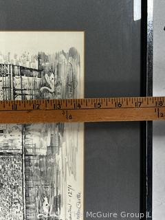 Framed Under Glass Lithograph of  Ludinghausen Burg Vischering Castle, Germany