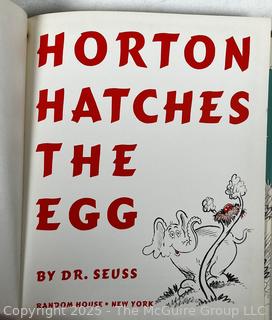 Three (3) Dr Suess Books Including Horton Hatches and Egg, 1st Edition 1940, I Had Trouble and The Cat in the Hat 