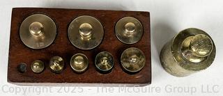 Apothecary Scale Weights In Wooden Box