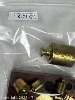 Apothecary Scale Weights In Wooden Box