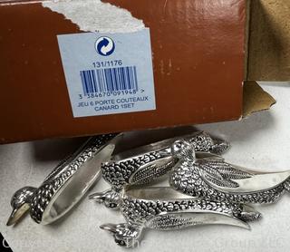 Collection of Party Ware Including Napkin Rings, Knife Rests, Wine Charms, Chop Sticks, and More