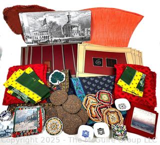 Group of Place Mats, Coasters and Table Linens