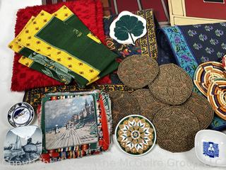 Group of Place Mats, Coasters and Table Linens