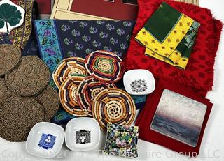 Group of Place Mats, Coasters and Table Linens