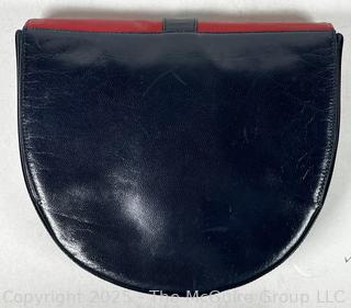 80's Bruno Magli Italian Red & Black Color Block Handbag With Original Box.  