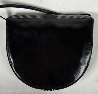 1980's Bruno Magli Italian Black Top Stitched Handbag With Original Box.   