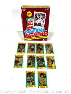 Empty 1988 Fleer Baseball Star Stickers Box and 10 Kellog's 3-D Super Star Baseball Cards
