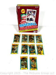 Empty 1988 Fleer Baseball Star Stickers Box and 10 Kellog's 3-D Super Star Baseball Cards