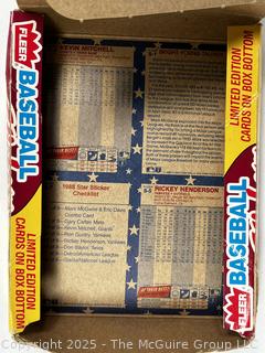 Empty 1988 Fleer Baseball Star Stickers Box and 10 Kellog's 3-D Super Star Baseball Cards