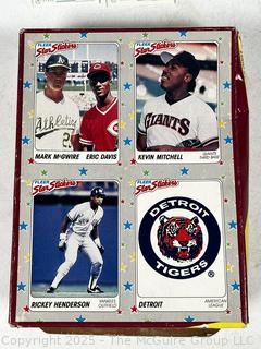 Empty 1988 Fleer Baseball Star Stickers Box and 10 Kellog's 3-D Super Star Baseball Cards