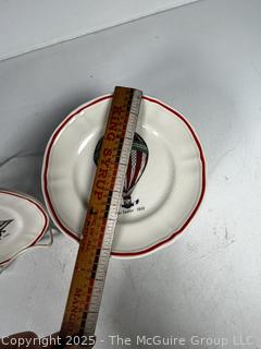 Twelve (12) Longchamp Porcelain France Montgolfiere Hot Air Balloon 6" Plates 