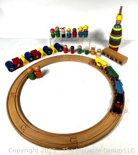 Fisher Price Little People and Wooden BRIO Toy Train Set and Puzzle