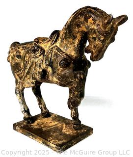 Reproduction Chinese Tang Gilded Cast Iron War Horse