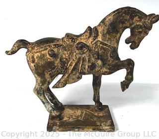 Reproduction Chinese Tang Gilded Cast Iron War Horse