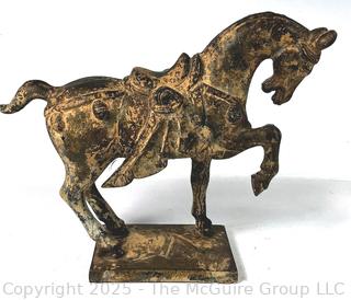 Reproduction Chinese Tang Gilded Cast Iron War Horse