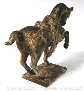 Reproduction Chinese Tang Gilded Cast Iron War Horse