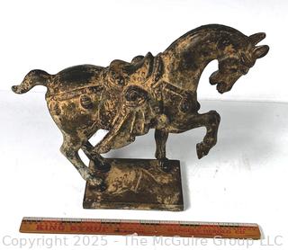 Reproduction Chinese Tang Gilded Cast Iron War Horse