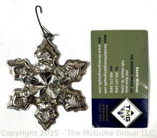 1971 Annual Gorham Sterling Silver Snowflake Christmas Ornament. 21 grams