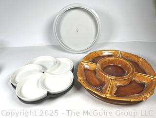 Three (3) Serving Pieces Including Wade of California Lazy Susan Appetizer Set