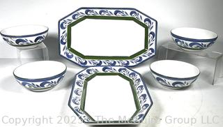 Group of Porcelain Serving Platters and Bowls