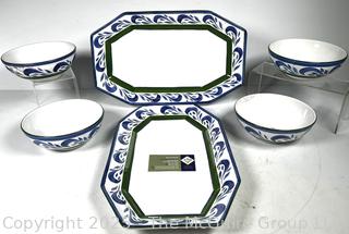 Group of Porcelain Serving Platters and Bowls