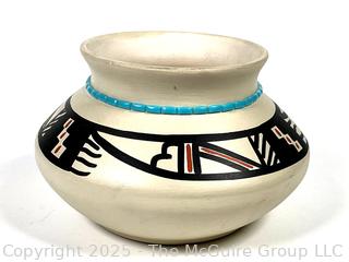 Native American Signed Hopi Pottery Bowl, as is. 