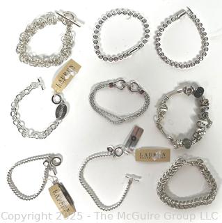 Nine (9) Costume Jewelry Link Bracelets Including Ralph Lauren with Tags