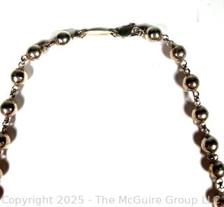Turkish 925 Silver Bead Necklace