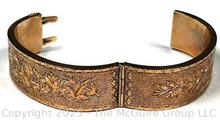Victorian Gold Filled Engraved Clamp Bangle Bracelet