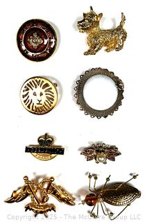Eight (8) Costume Jewelry Brooches