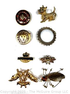 Eight (8) Costume Jewelry Brooches