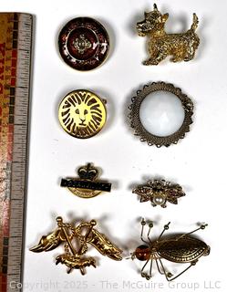 Eight (8) Costume Jewelry Brooches
