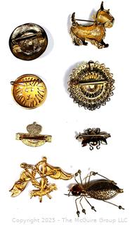Eight (8) Costume Jewelry Brooches