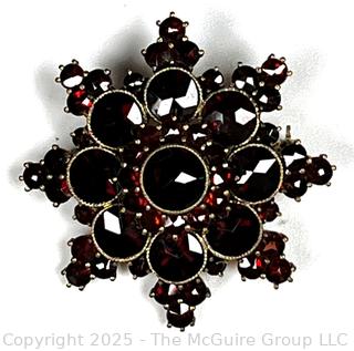 Tiered Bohemian Garnet Star Brooch 