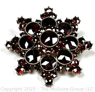 Tiered Bohemian Garnet Star Brooch 