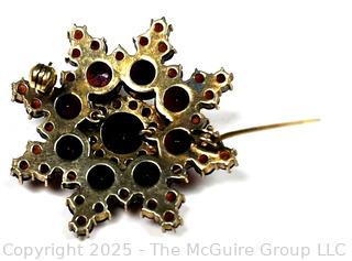 Tiered Bohemian Garnet Star Brooch 