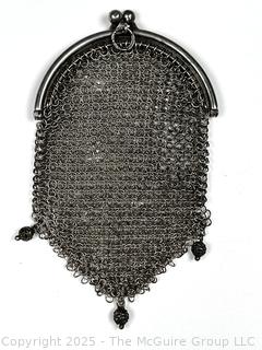 Victorian Chatelaine Sterling Silver Chainmail Coin Purse