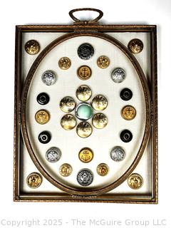 Framed and Mounted Antique Button Collection